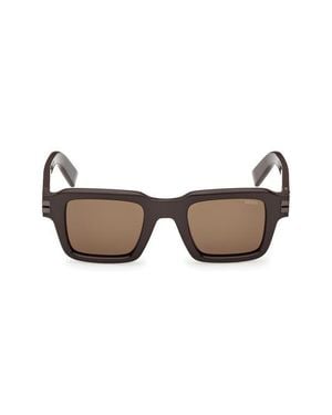 ZEGNA 48Mm Square Sunglasses - Brown