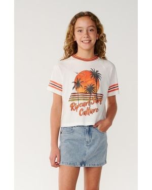Rip Curl Kids' Surf Culture Graphic Crop T-Shirt - Natural