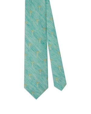 Robert Talbott Robert Palm Silk Linen Best Of Class Necktie - Green