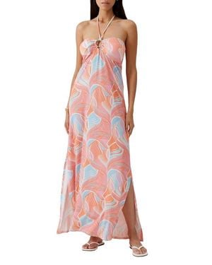 Melissa Odabash Harriet Halter Cover-Up Maxi Dress - Pink