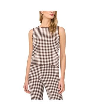 Halogen® Gingham Jacquard Sweater Tank - Blue