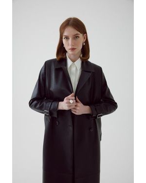 Exquise Alohi Leather Trenchcoat - Blue