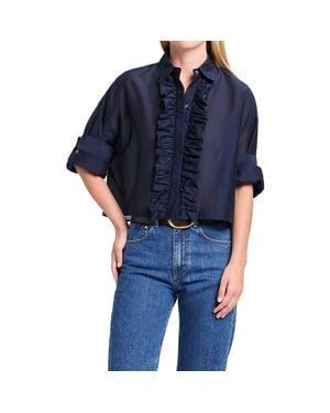 Twp Next Ex Ruffle Crop Shirt - Blue