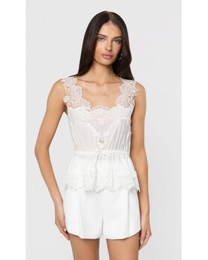 Generation Love Lennox Lace Combo Voile Top - White