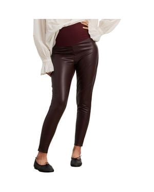 HATCH The Vegan Stretch Leather Legging - Brown