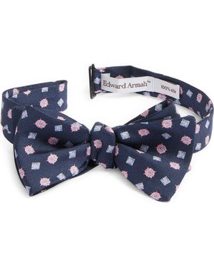 Edward Armah Neat Silk Bow Tie - Blue
