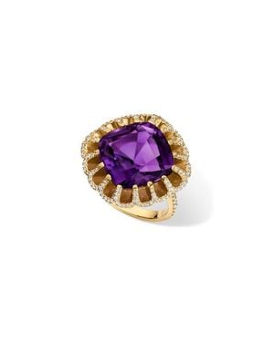 Mindi Mond Floating Amethyst & Diamond Pavé Cocktail Ring - Multicolor