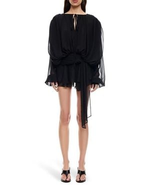 Lioness Elements Long Sleeve Chiffon Minidress - Black