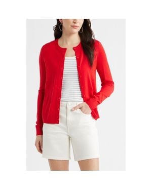 Caslon Merino Wool Blend Cardigan - Red