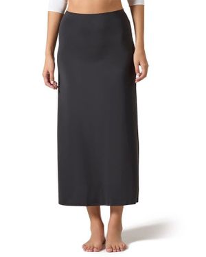 Memoi Bonded Maxi Slip Skirt - Black