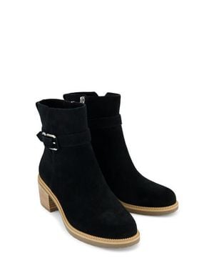 TOMS Hailey Buckle Suede Boots - Black