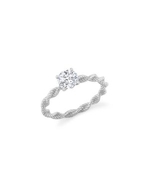 Crislu Brilliant Cut Cubic Zirconia Twisted Band Solitaire Ring - Multicolor