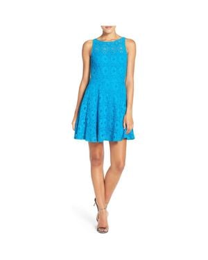 BB Dakota Bb Dakota Yale Lace Panel Fit Flare Dress in White Lyst