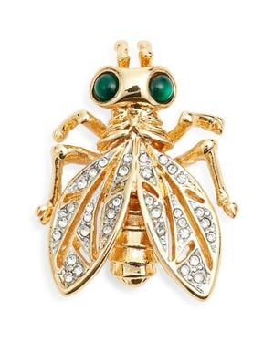 Kenneth Jay Lane Crystal Bee Brooch - Metallic