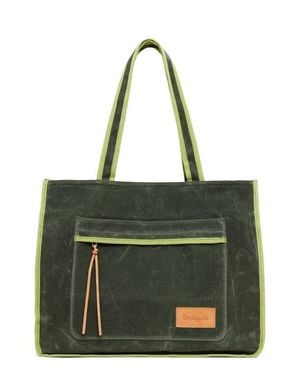 Desigual Canvas Shopping Bag - Green
