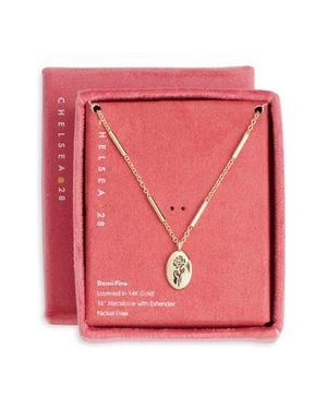 Chelsea28 Demi Fine Etched Flower Pendant Necklace - Pink