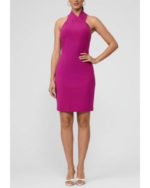 Rachel Roy Harland Crossover Halter Mini Dress - Pink