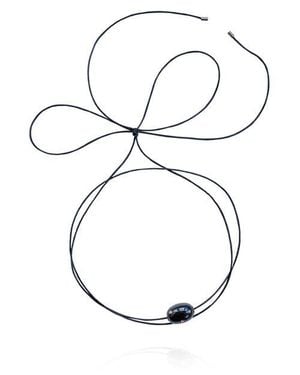 Saule Label Lily Tie Jet Necklace - Metallic