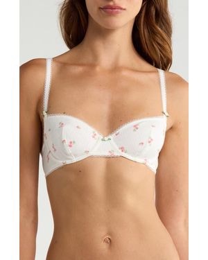 Etam Sleepover Classique Underwire Stretch Cotton Balconette Bra - Multicolor