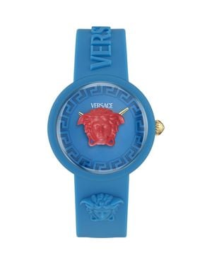 Versace Kids' Medusa Pop Silicone Strap Watch, 32Mm - Blue