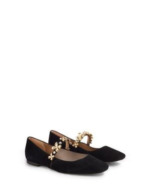 LK Bennett Amber Flower Trim Mary Jane Flat - White