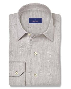 David Donahue Cotton & Cashmere Solid Sport Shirt - Blue