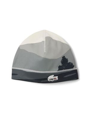 Lacoste Landscape Print Polar Fleece Beanie - Gray