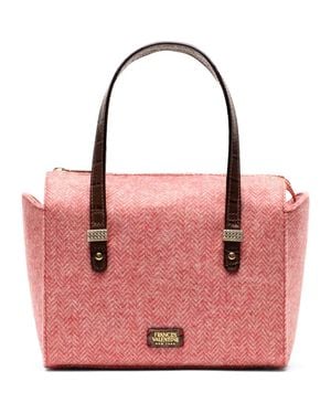 Frances Valentine Boxy Herringbone Bag - Red