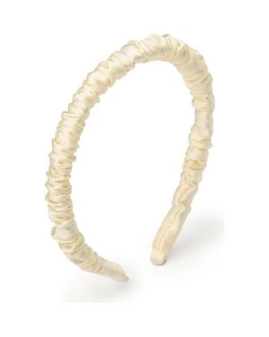 OLAH Scrunched Silk Skinny Headband - Metallic