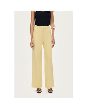 Nocturne High-Waist Tailored Wide-Leg Pants - Yellow
