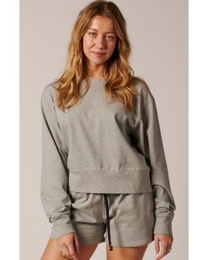 LEISURE LAB Cotton Lounge Crew - Gray