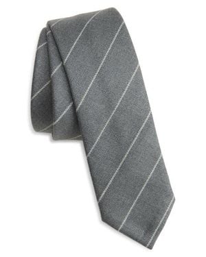 Thom Browne Classic Pinstripe Wool Tie - Gray