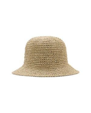 Mango Metallic Straw Bucket Hat - Natural