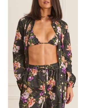 Aqua Blu Australia Relaxed Fit Odilia Beach Shirt - Black