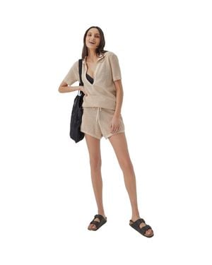 Pact Beachside Linen Crochet Short Made With Organic Cotton - Natural