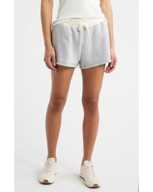 Rag & Bone Mixed Media Terry Drawstring Shorts - White
