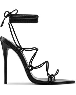 Femme LA Sin Ankle Wrap Pointed Toe Sandal - Black