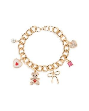 BP. Teddy Bear Charm Bracelet - Metallic