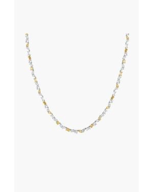 AUrate New York Lab Grown And Canary Mixed Shape Tennis Necklace - Multicolor