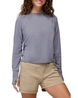 Prana Gathered Long Sleeve T-Shirt - Gray