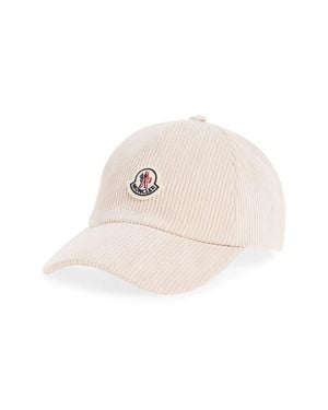 Moncler Logo Patch Corduroy Baseball Cap - Natural