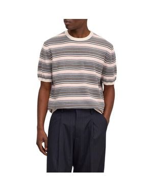 NN07 Danny Striped Tee - Gray