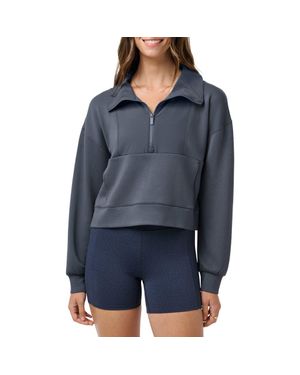 Travis Mathew Skyloft Soft Perforated Half Zip Pullover - Blue