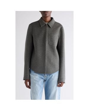 Acne Studios Wool & Cashmere Felt Shirt Jacket - Gray