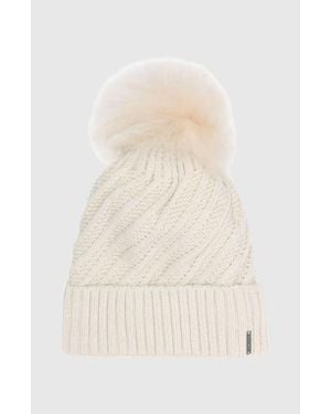 Gorski Knit Hat With Select Lamb Pom - Natural