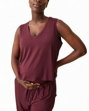 Kindred Bravely Aria Cropped V-Neck Tank - Purple