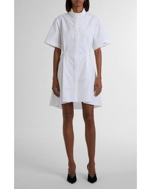 McQueen Belted Cotton Poplin Shirtdress - White