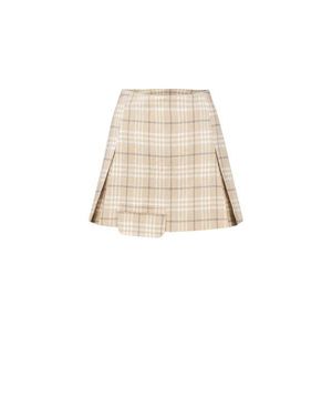 Pcfg Linen Blend Free Heaven Pleated Mini Skirt - Natural