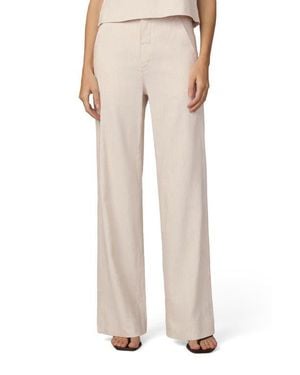 Joe's Jeans The Clean Stripe Wide Leg Linen Blend Pants - Natural