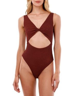 MALAI Barn Textured Wave Cutout One-Piece Swimsuit